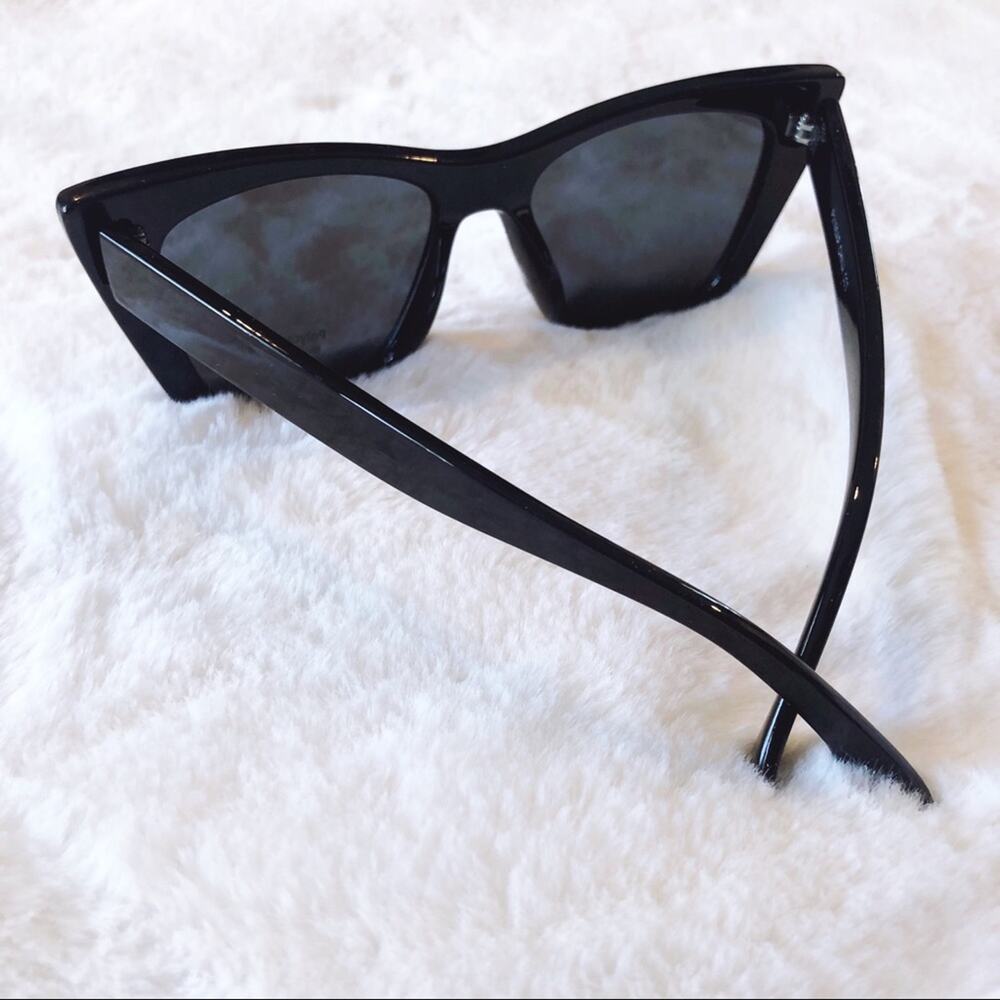 Kiara Glossy Black Full Rim Cat Eye Sunglasses - Picture 9 of 10